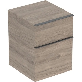 GEBERIT iCon Boczna szafka, z dwoma szufladami, szerokość 45 cm, orzech hickory