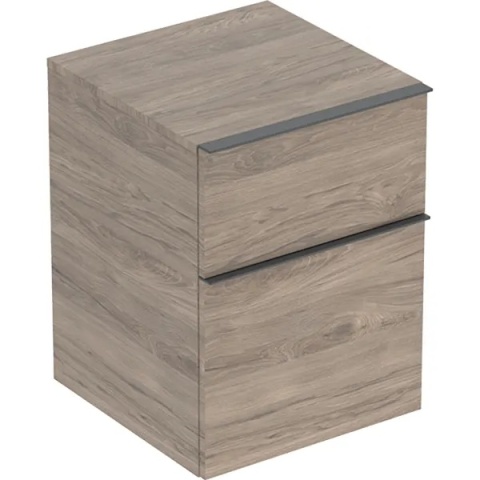 GEBERIT iCon Boczna szafka, z dwoma szufladami, szerokość 45 cm, orzech hickory