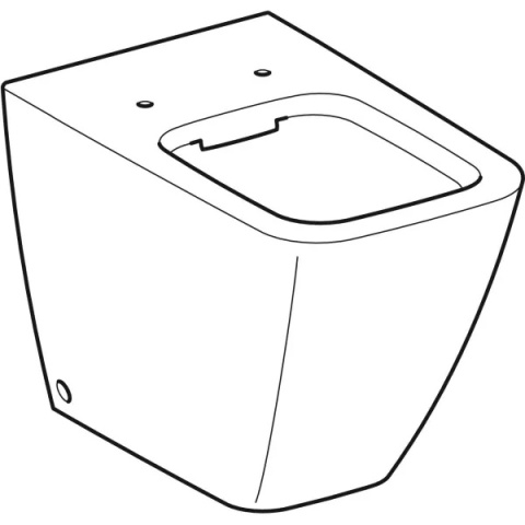 GEBERIT iCon Stojąca miska WC, prostokątna, lejowa, przylegająca do ściany, ukryte mocowania, Rimfree, biały