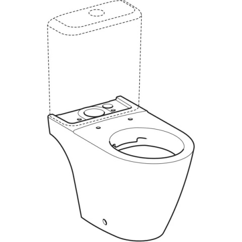 GEBERIT iCon Stojąca miska WC do spłuczki nasadzanej, lejowa, ukryte mocowania, Rimfree, biały/KeraTect