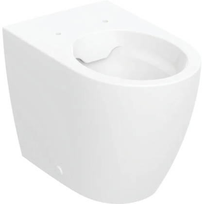 GEBERIT iCon Stojąca miska WC, lejowa, przylegająca do ściany, ukryte mocowania, Rimfree, biały/KeraTect