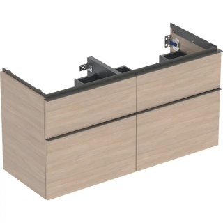 GEBERIT iCon Szafka pod umywalkę podwójną 120 cm, z czterem szufladami, dąb