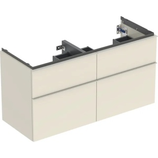 GEBERIT iCon Szafka pod umywalkę podwójną 120 cm, z czterem szufladami, piaskowoszary