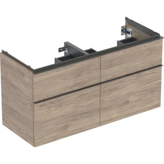 GEBERIT iCon Szafka pod umywalkę podwójną 120 cm, z czterem szufladami, orzech hickory