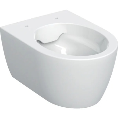 GEBERIT iCon Wisząca miska WC, lejowa, krótka, ukryte mocowania, Rimfree, biały/KeraTect