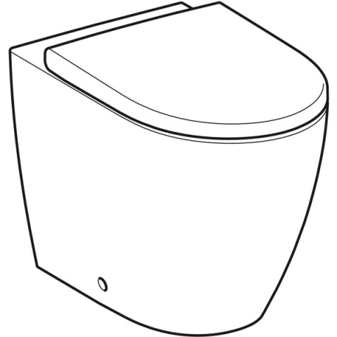 GEBERIT iCon Zestaw stojącej miski WC, lejowa, przylegająca do ściany, ukryte mocowania, Rimfree, z deską sedesową, biały mat