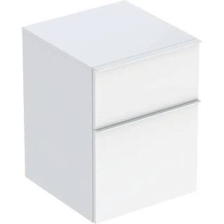 GEBERIT iCon Boczna szafka, z dwoma szufladami, szerokość 45 cm, biały połysk