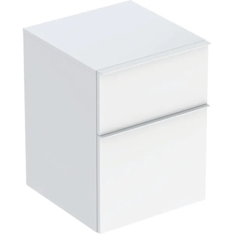 GEBERIT iCon Boczna szafka, z dwoma szufladami, szerokość 45 cm, biały połysk