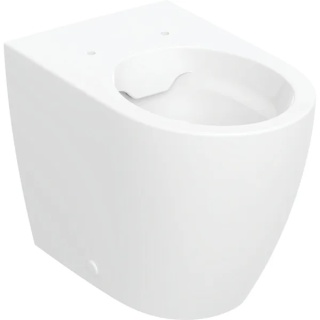 GEBERIT iCon Stojąca miska WC, lejowa, przylegająca do ściany, ukryte mocowania, Rimfree, biały