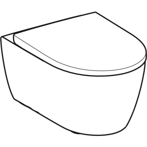 GEBERIT iCon Zestaw wiszącej miski WC, lejowa, ukryte mocowania, Rimfree, z deską sedesową, biały mat