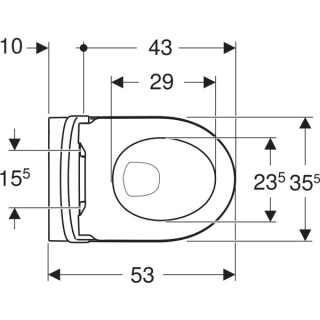 GEBERIT iCon Zestaw wiszącej miski WC, lejowa, ukryte mocowania, Rimfree, z deską sedesową, biały