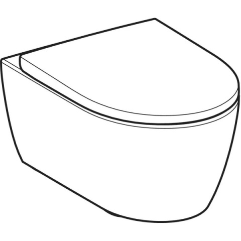 GEBERIT iCon Zestaw wiszącej miski WC, lejowa, ukryte mocowania, TurboFlush, z deską sedesową, biały mat
