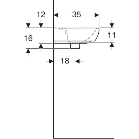 GEBERIT SELNOVA SQUARE Umywalka mała 45 cm