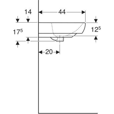 GEBERIT SELNOVA SQUARE Umywalka mała 55 cm