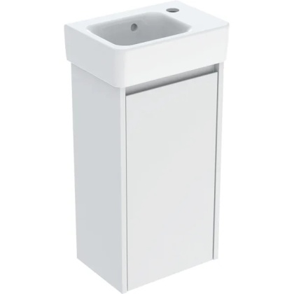 GEBERIT SELNOVA SQUARE Zestaw umywalki małej z szafką pod umywalkę 36 cm, z jednymi drzwiami, biały mat
