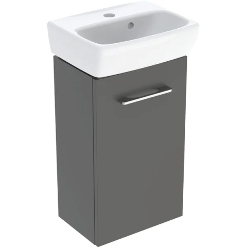 GEBERIT SELNOVA SQUARE Zestaw umywalki małej z szafką pod umywalkę 36 cm, z jednymi drzwiami, lava