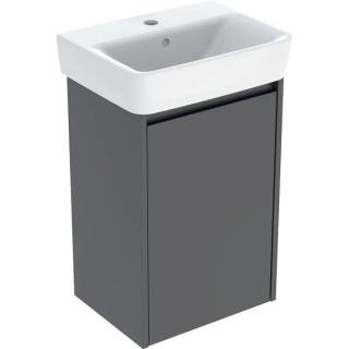 GEBERIT SELNOVA SQUARE Zestaw umywalki małej z szafką pod umywalkę 45 cm, z jednymi drzwiami, lava