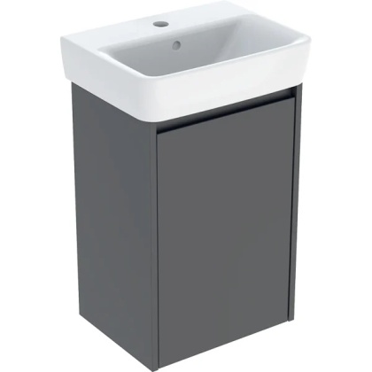 GEBERIT SELNOVA SQUARE Zestaw umywalki małej z szafką pod umywalkę 45 cm, z jednymi drzwiami, lava