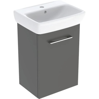 GEBERIT SELNOVA SQUARE Zestaw umywalki małej z szafką pod umywalkę 45 cm, z jednymi drzwiami, lava