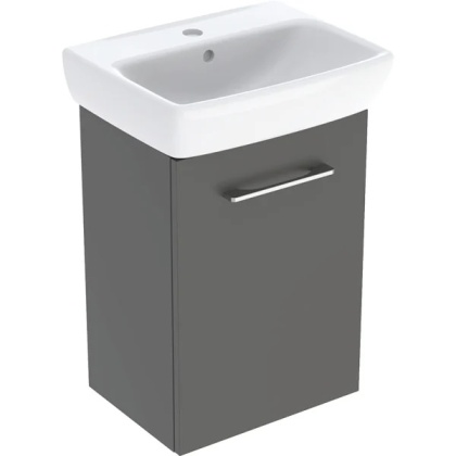 GEBERIT SELNOVA SQUARE Zestaw umywalki małej z szafką pod umywalkę 45 cm, z jednymi drzwiami, lava