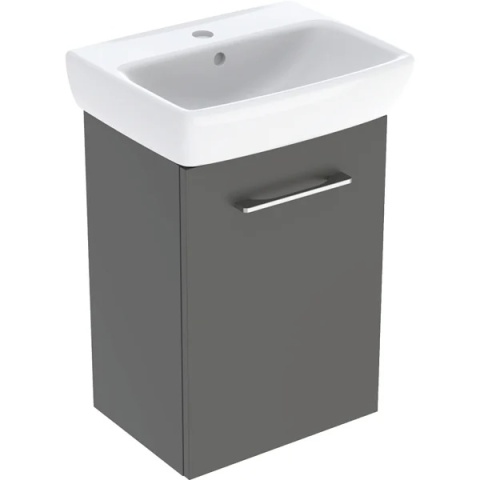 GEBERIT SELNOVA SQUARE Zestaw umywalki małej z szafką pod umywalkę 45 cm, z jednymi drzwiami, lava