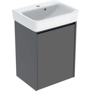 GEBERIT SELNOVA SQUARE Zestaw umywalki małej z szafką pod umywalkę 50 cm, z jednymi drzwiami, lava