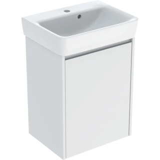 GEBERIT SELNOVA SQUARE Zestaw umywalki małej z szafką pod umywalkę 50 cm, z jednymi drzwiami, biały mat