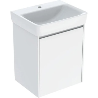 GEBERIT SELNOVA SQUARE Zestaw umywalki z szafką pod umywalkę 55 cm, z jednymi drzwiami, biały połysk