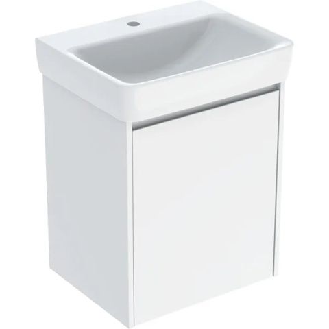 GEBERIT SELNOVA SQUARE Zestaw umywalki z szafką pod umywalkę 55 cm, z jednymi drzwiami, biały połysk
