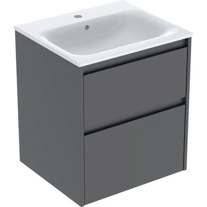 GEBERIT SELNOVA SQUARE Zestaw umywalki meblowej, slim rim, z szafką pod umywalkę, z dwoma szufladami, lava