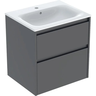 GEBERIT SELNOVA SQUARE Zestaw umywalki meblowej, slim rim, z szafką pod umywalkę, z dwoma szufladami, lava