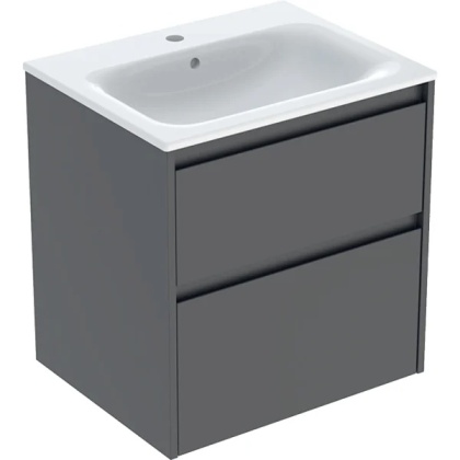 GEBERIT SELNOVA SQUARE Zestaw umywalki meblowej, slim rim, z szafką pod umywalkę, z dwoma szufladami, lava
