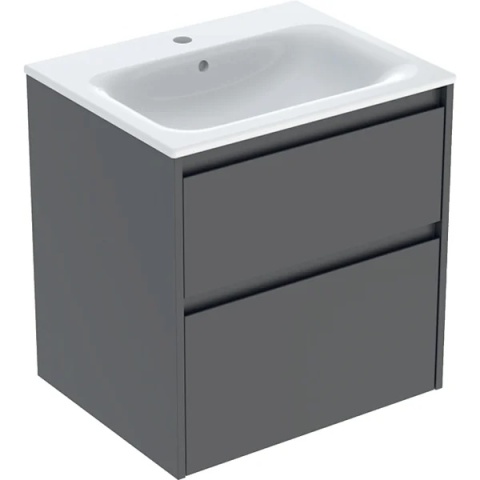 GEBERIT SELNOVA SQUARE Zestaw umywalki meblowej, slim rim, z szafką pod umywalkę, z dwoma szufladami, lava