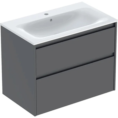 GEBERIT SELNOVA SQUARE Zestaw umywalki meblowej, slim rim, z szafką pod umywalkę, z dwoma szufladami, lava