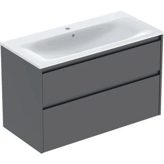 GEBERIT SELNOVA SQUARE Zestaw umywalki meblowej, slim rim, z szafką pod umywalkę, z dwoma szufladami, lava