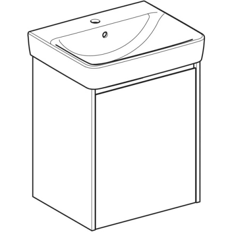 GEBERIT SELNOVA SQUARE Zestaw umywalki z szafką pod umywalkę 55 cm, z jednymi drzwiami, lava