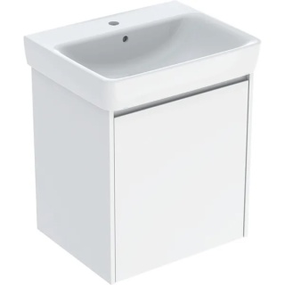 GEBERIT SELNOVA SQUARE Zestaw umywalki z szafką pod umywalkę 60 cm, z jednymi drzwiami, biały połysk