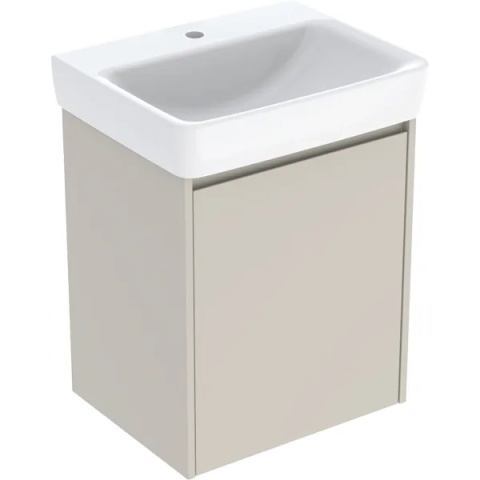 GEBERIT SELNOVA SQUARE Zestaw umywalki z szafką pod umywalkę 55 cm, z jednymi drzwiami, piaskowoszary