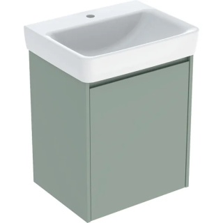GEBERIT SELNOVA SQUARE Zestaw umywalki z szafką pod umywalkę 55 cm, z jednymi drzwiami, szałwiowa zieleń