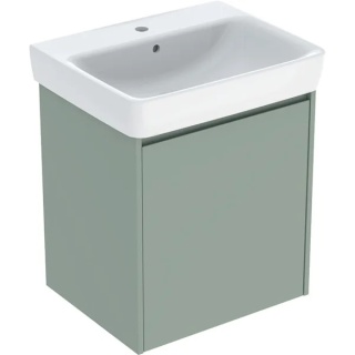 GEBERIT SELNOVA SQUARE Zestaw umywalki z szafką pod umywalkę 60 cm, z jednymi drzwiami, szałwiowa zieleń