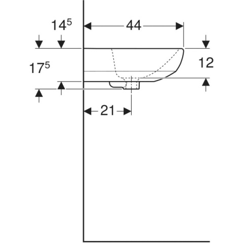 GEBERIT SELNOVA Umywalka 55 cm, biały, bez otworu na baterię