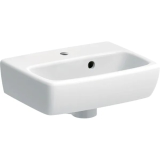 GEBERIT SELNOVA SQUARE Umywalka mała 36 cm z asymetrycznym przelewem, biały