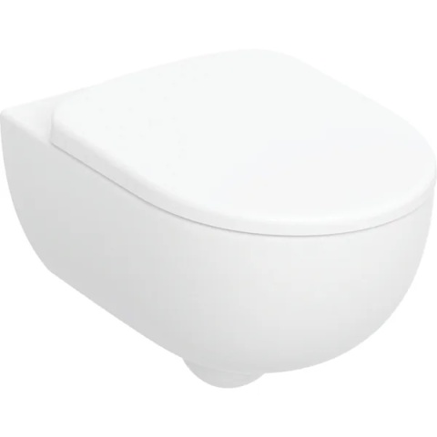 GEBERIT SELNOVA Zestaw wiszącej miski WC, Premium, lejowa, ukryte mocowania, Rimfree, z deską sedesową