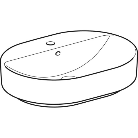 GEBERIT VariForm Umywalka nablatowa 60 cm, eliptyczna, z półką z otworem na baterię, biały
