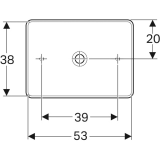 GEBERIT VariForm Umywalka nablatowa 55 cm, prostokątna, biały/KeraTect