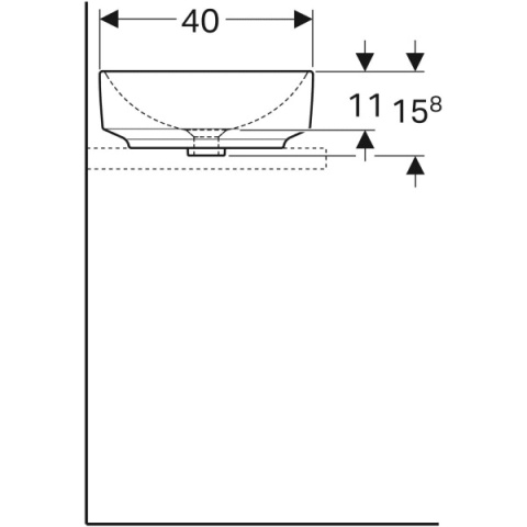 GEBERIT VariForm Umywalka nablatowa 55 cm, prostokątna, biały