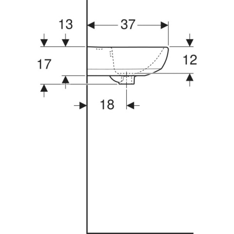 GEBERIT SELNOVA Umywalka mała 45 cm, biały
