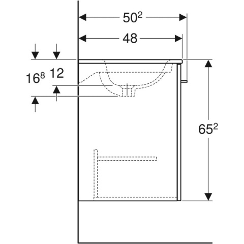 GEBERIT SELNOVA SQUARE Zestaw umywalki meblowej, slim rim, z szafką pod umywalkę 80 cm, z dwoma drzwiami, lava