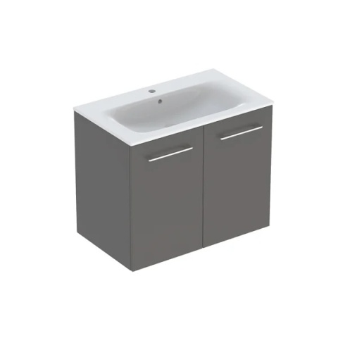 GEBERIT SELNOVA SQUARE Zestaw umywalki meblowej, slim rim, z szafką pod umywalkę 80 cm, z dwoma drzwiami, lava