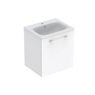 GEBERIT SELNOVA SQUARE Zestaw umywalki meblowej, slim, z szafką pod umywalkę 60 cm, z jednymi drzwiami, biały połysk